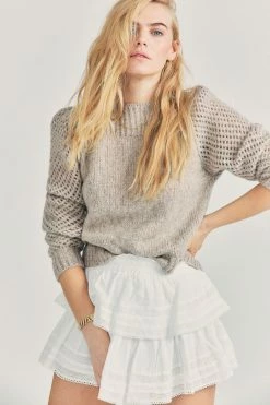 LoveShackFancy Rosie Pullover Sweater - OATMEAL