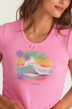 LSF Tops LoveShackFancy X Hurley Cropped Rib Tee