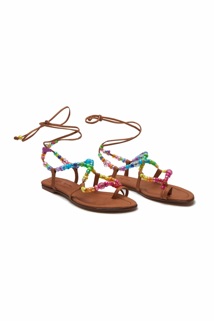 LoveShackFancy Shoes Alameda Turquesa Beaded Sandal