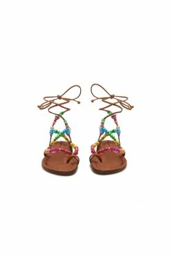 LoveShackFancy Shoes Alameda Turquesa Beaded Sandal