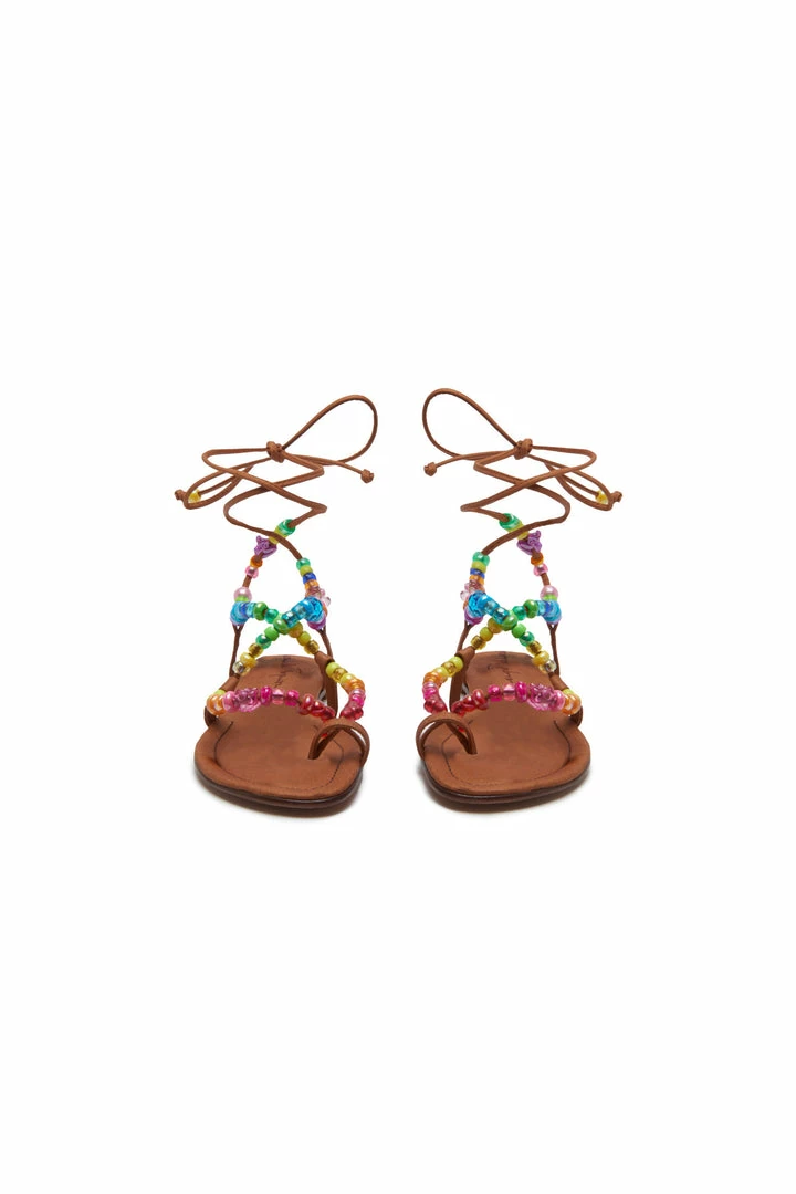LoveShackFancy Shoes Alameda Turquesa Beaded Sandal