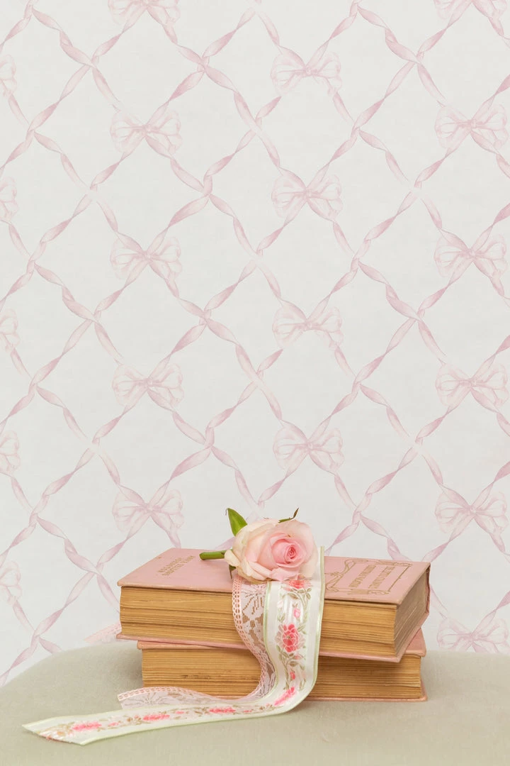 LoveShackFancy Baby Bow Wallpaper - FADED PRIMROSE Home Decor