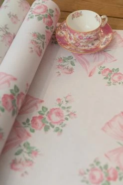 LoveShackFancy Rosa Beaux Wallpaper - PINK MINT Home Decor