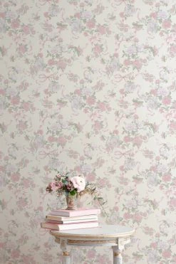 LSF Cabbage Rose Bow Wallpaper Home Decor