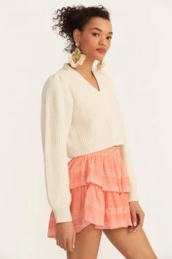 LoveShackFancy Tops Avignon Cropped Cardigan Sweater