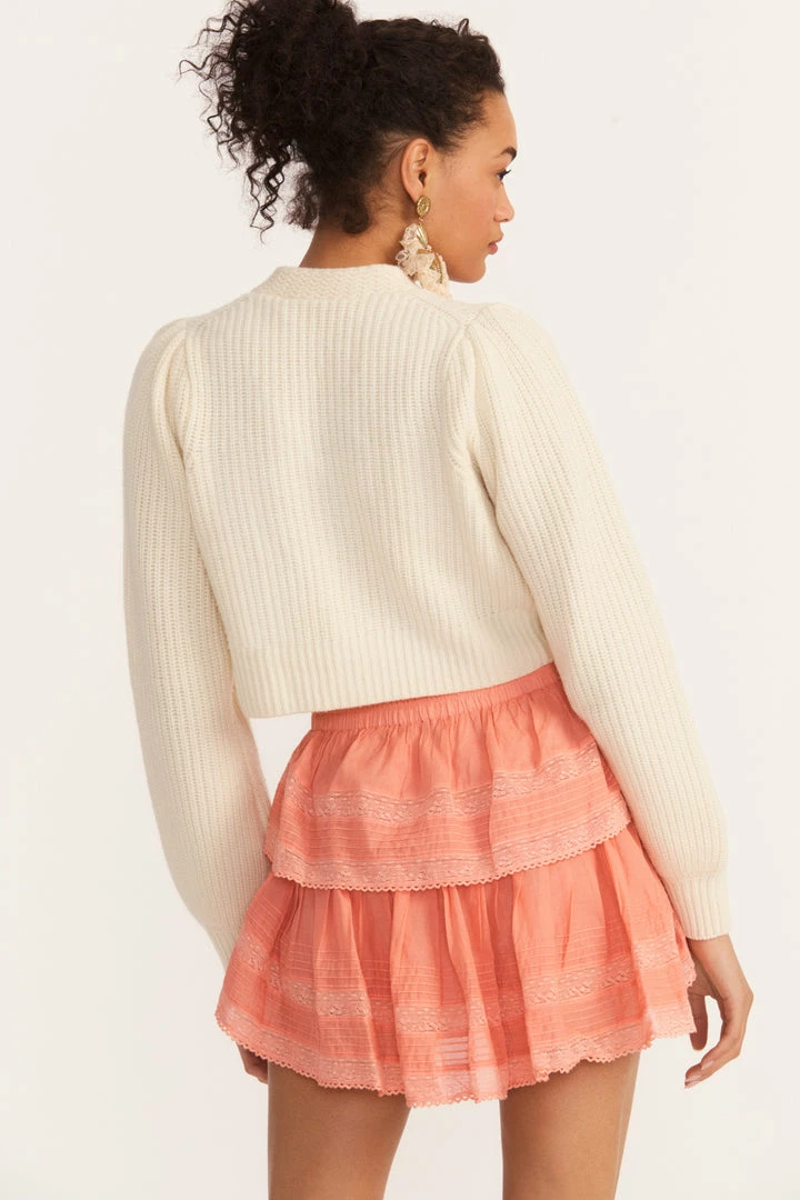 LoveShackFancy Tops Avignon Cropped Cardigan Sweater