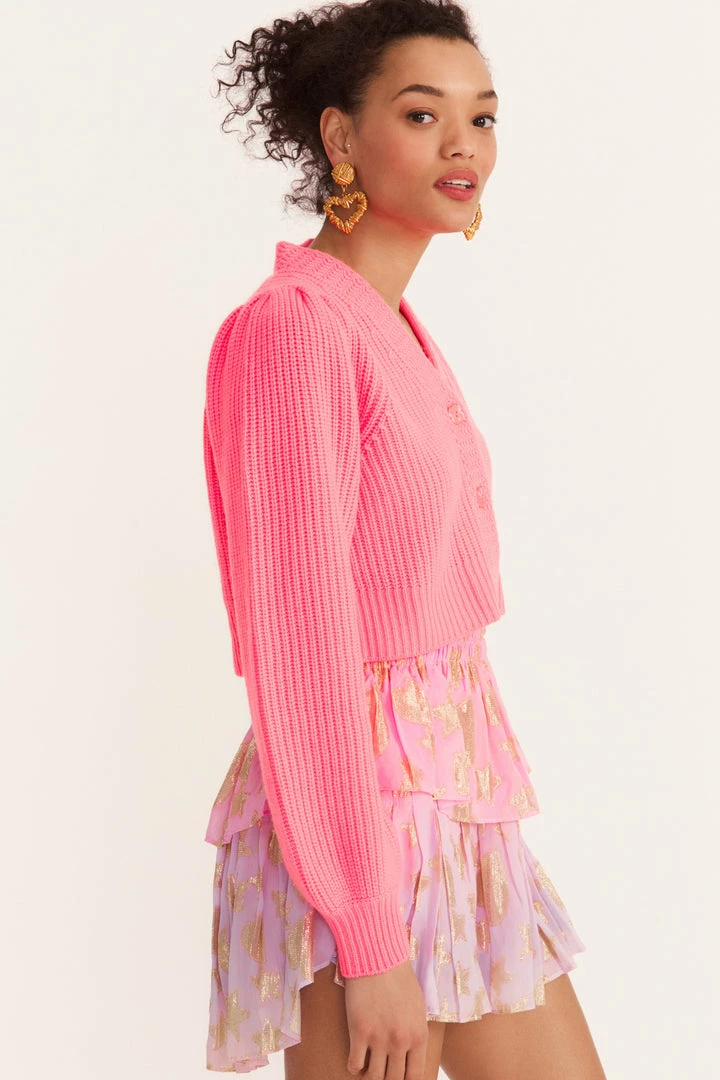 LoveShackFancy Tops Avignon Cropped Cardigan Sweater