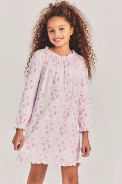 LoveShackFancy LSF X Stripe & Stare Girls Long Nightdress Little Girls