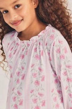LoveShackFancy LSF X Stripe & Stare Girls Long Nightdress Little Girls