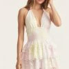 LoveShackFancy Deanna Halter Mini Dress - MULTI TIE DYE