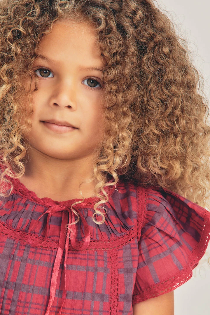 LoveShackFancy Little Girls Girls Flutter Sleeve Mini Gown