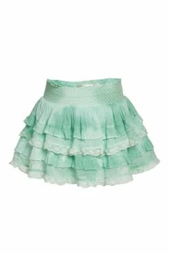 LoveShackFancy Girls Billie Skirt - JADE MIST HAND DYE