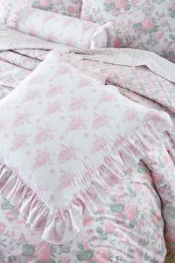 LoveShackFancy Ruffle Throw Pillow - SUNRISE KISS PINK Bedding