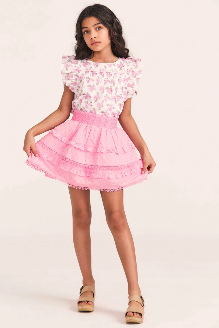 LoveShackFancy X American Girl Girls Rosy Ruffle Billie Skirt
