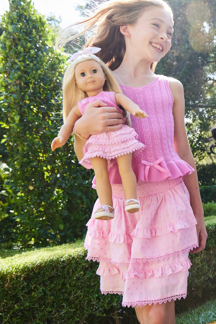 LoveShackFancy X American Girl Girls Rosy Ruffle Billie Skirt