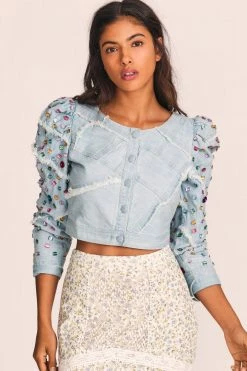 LoveShackFancy Eleora Crop Jacket Sets