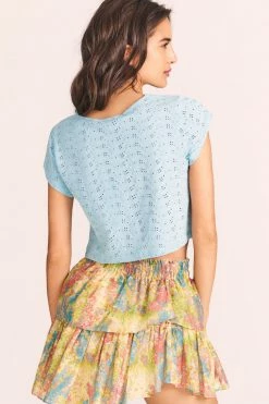 LoveShackFancy Tops Rubin Cropped Tee