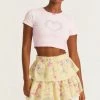 LSF Skirts Ruffle Mini Skirt - BRIGHT AZALEA