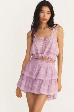 LoveShackFancy Ruffle Mini Skirt - WISTERIA Skirts