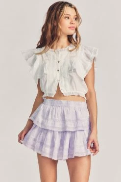 LoveShackFancy Skirts Ruffle Mini Skirt