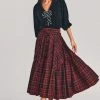 LoveShackFancy Bissett Plaid Midi Skirt Skirts