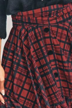 LoveShackFancy Bissett Plaid Midi Skirt Skirts