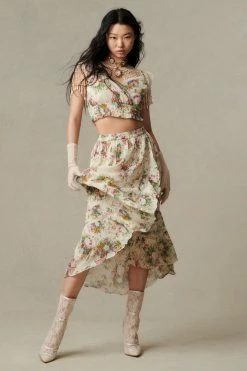 LoveShackFancy Skirts Viva Midi Skirt - SHINING GEMSTONE