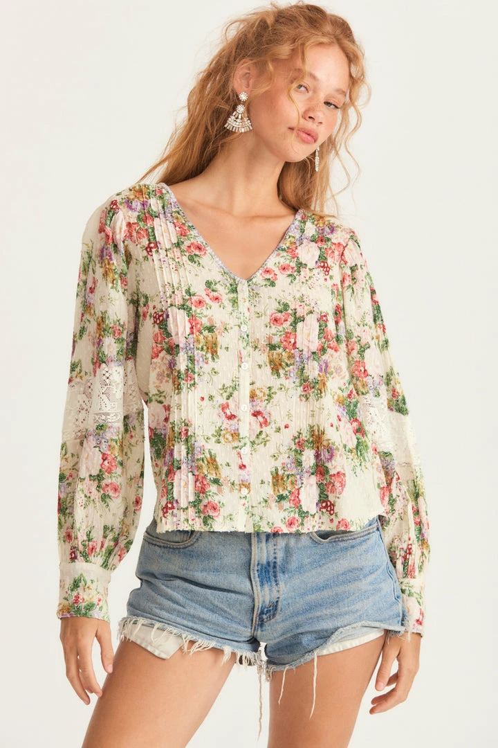LoveShackFancy Merida Blouse - SHINING GEMSTONE Tops