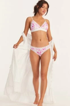 LSF New Arrivals Palm Beach Rose Bralette And Knicker Set