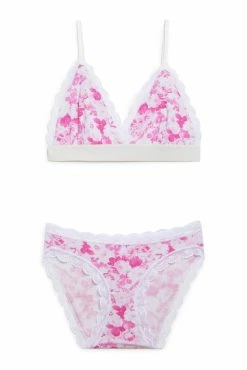 LSF New Arrivals Palm Beach Rose Bralette And Knicker Set