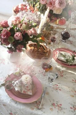 LoveShackFancy Linen Tablecloth Tablescape