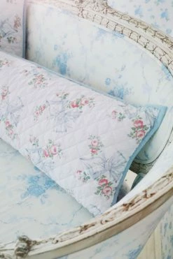 LoveShackFancy Quilted Lumbar Pillow - PASTEL BLUE