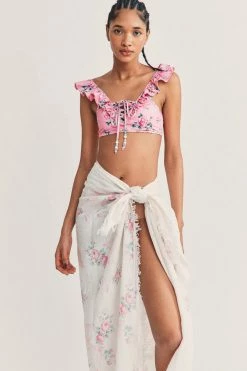 LoveShackFancy Rosa Beaux Linen Beach Throw