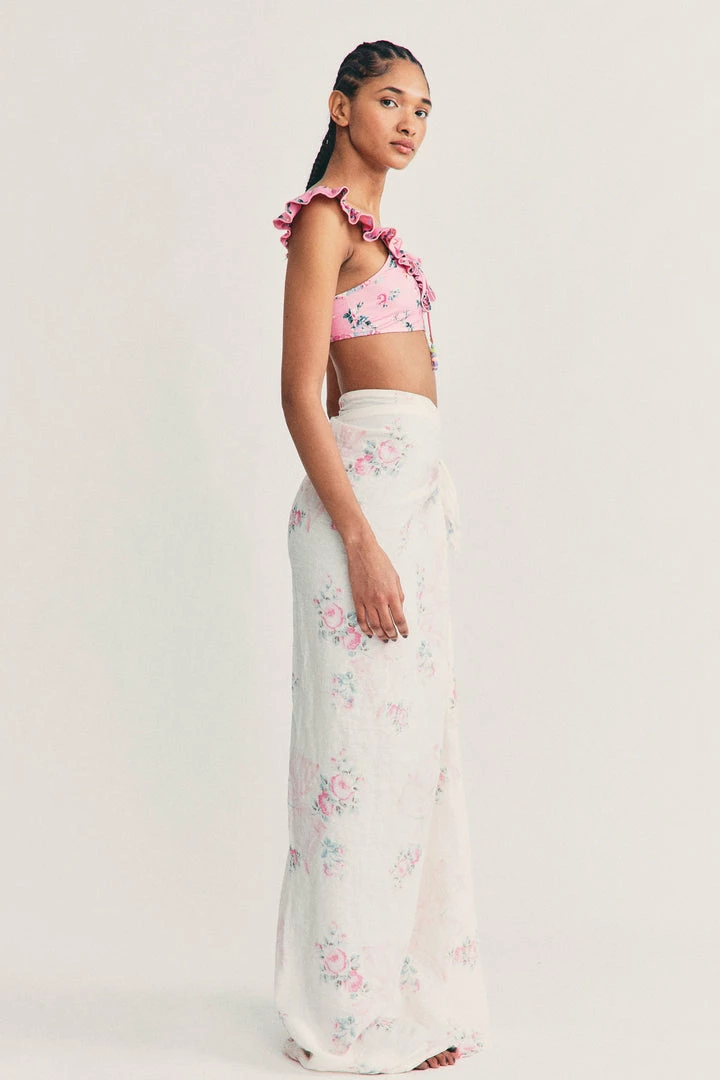 LoveShackFancy Rosa Beaux Linen Beach Throw