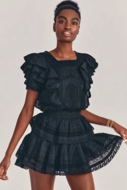 LoveShackFancy Dresses Stella Dress - BLACK